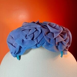 Vintage 60s ladies blue rose cap.